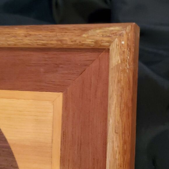 Vintage Yukon Collection Fine Alaskan Marquetry Whale Pod Wood Picture - Picture 7 of 10